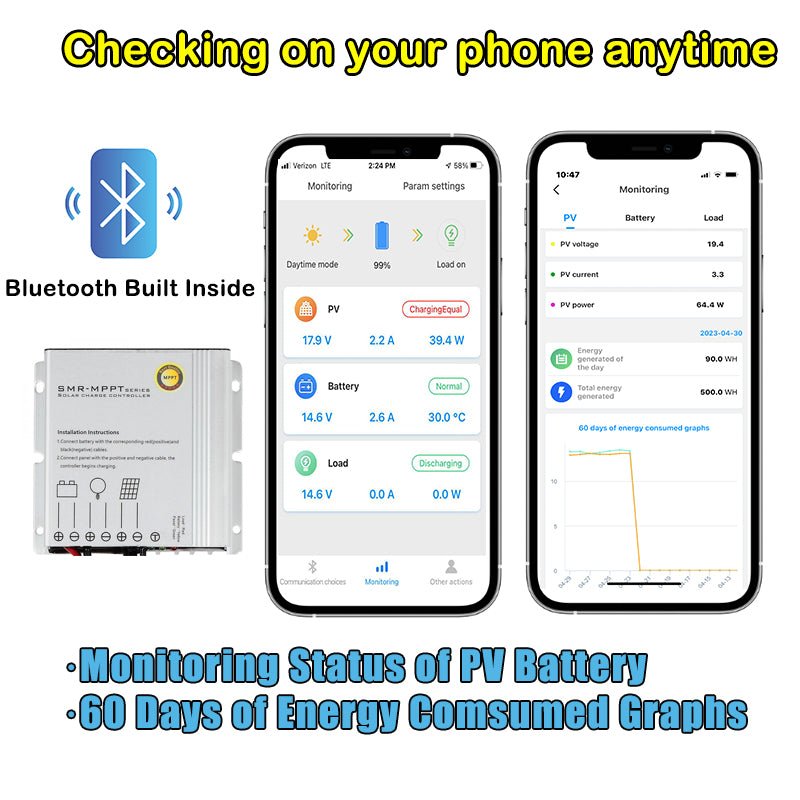 Regulátor 10A 12V Bluetooth